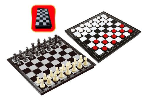 Juego De Mesa Para Viajar Ajedrez Y Damas Travel Game 3