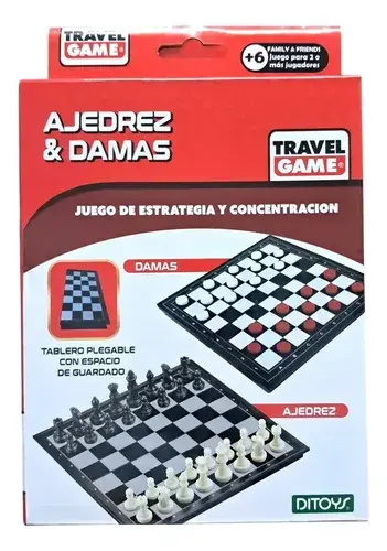 Ajedrez Y Damas Travel Game Juegos De Mesa De Viaje 2 En 1 5