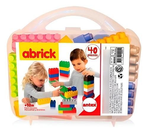 Valija De Bloques 40 Piezas Ladrillos Encastre Antex Abrick 40