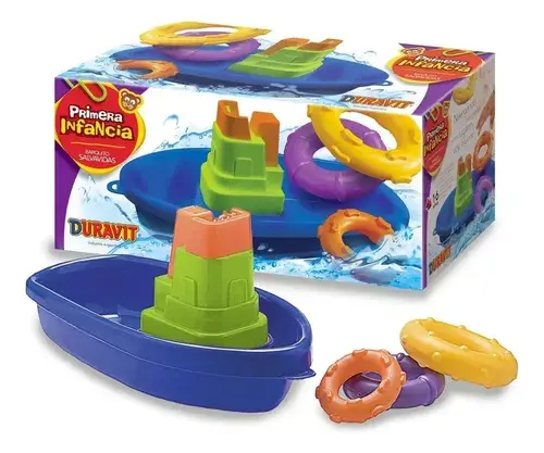 Barco Flotador Didáctico 3 Anillos Para Baño Pileta Duravit Multicolor 5