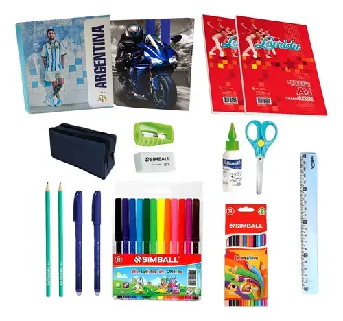 Kit Útiles Escolares Primaria Completo Carpetas Cartuchera