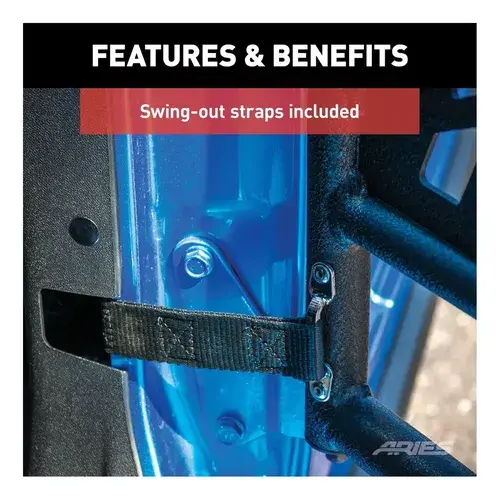 Puertas Traseras Jeep Wrangler Jk Aries 25009 Tubo Aluminio Trasera Izquierda Y Derecha Negro 3
