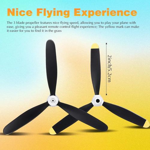 Hélices De Avión Rc 3 Aspas Outus Con Adaptadores 40cm Negro 4