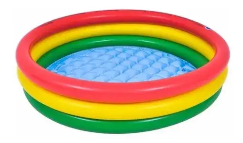 Pileta Inflable Infantil Bebes Niños Colorida Piso Inflable Rojo Amraillo Verde 3