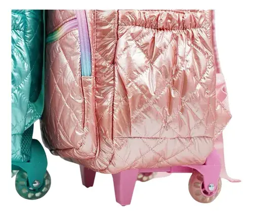 Mochila Carrito Escolar Nena Brillante Primaria Impermable Rossa Metalizado Metalizado 4
