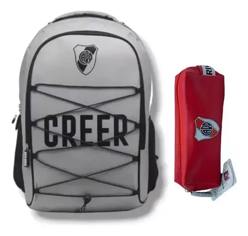 Combo Mochila + Cartuchera Escolar River Plate Deportiva Lic 12