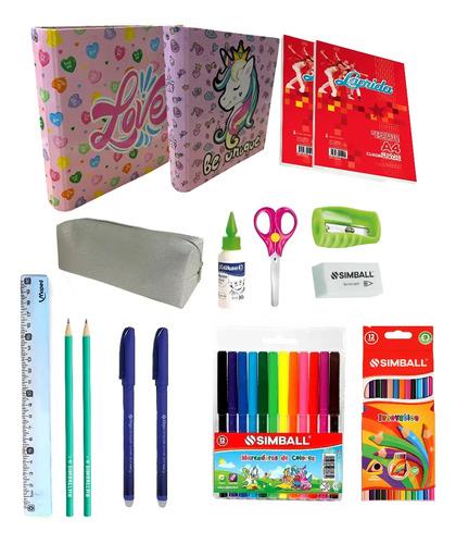 Combo Útiles Escolares Primaria Carpetas Hojas Cartuchera