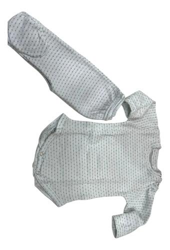 Combo Bebe Conjunto Recien Nacido Body + Medio Osito 2 Pieza Pintitas Gris 2-4 Meses 4