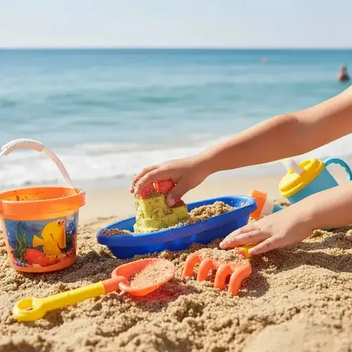 Bolso Juegos De Playa Barco Regadera Balde Pala X3 Duravit 5