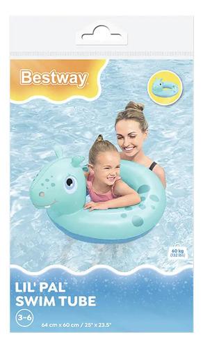 Salvavidas Infantil Inflable Bestway Diseño De Animalitos Color Azul 2