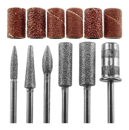 Torno Eléctrico Profesional Manos Uña Esculpida + Kit Fresas 7