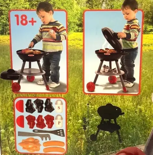 Parrilla De Juguete Con Comidas Y Accesorios Cocina Antex Rojo Y Verde 5