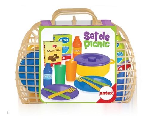 Canasta Set De Picnic Juego Infantil Cocina Accesorios Antex