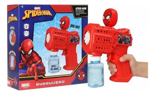 Burbujero Con Luces Spiderman Hombre Araña Pistola Burbujas Spider Man 10