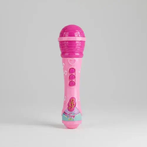 Microfono Musical Juguete Tiny Con Sonido Y Lentes Fashion Rosa Chicle 7