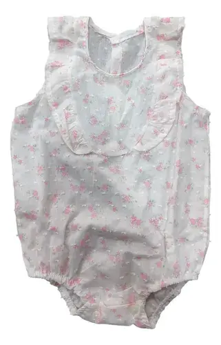 Enterito Bebe Beba Tela Fresca Estampado Con Volado 4