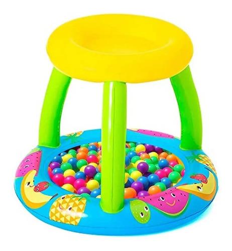 Pileta Pelotero Inflable Para Bebe Mono Selva Con Techo 12