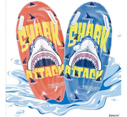 Tabla Barrenadora Inflable Tiburon Shark Pileta Niño Verano 3