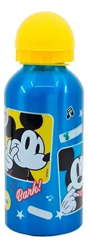Botella De Aluminio Mickey Mouse 400 Ml Agua Bebidas Verano Azul 7