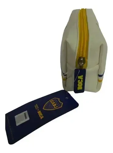 Cartuchera Fútbol Boca Juniors Quemoda Blanca 12 Lápices Blanco 5