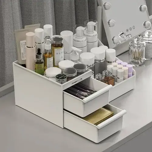 Organizador Maquillaje Cremas Escritorio Oficina Cajones Blanco 2