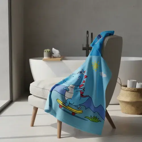Poncho Toallon Microfibra Infantil Estampado Seca Rapido 8