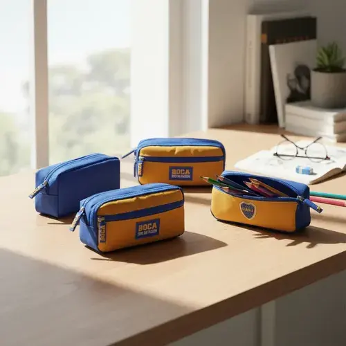 Cartuchera Boca Juniors Estuche Escolar Fútbol Licen Color Boca Escudo 1 5