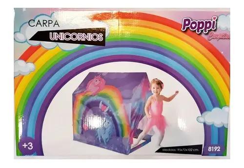 Carpa Casa Casita Infantil Nena Unicornios Arcoiris Poppi 7