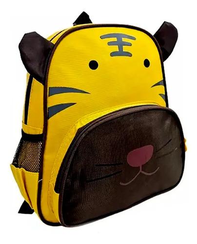Mochila Jardín Infantil Escolar Reforzada Animal Tigre Leon Amarillo León