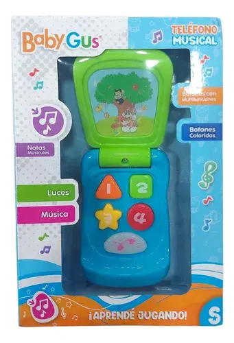 Teléfono Juguete Luces Sonidos Multicolor Baby Gus Multicolor