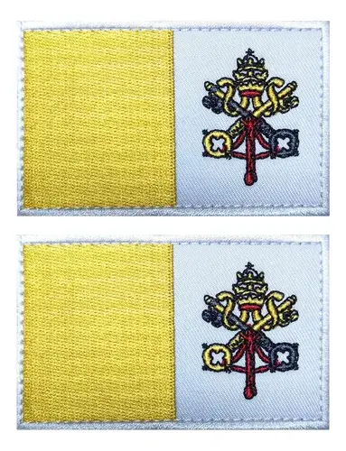 Parche Bandera Vaticano Aliplus Bordado Táctico Pack X2 Vaticano