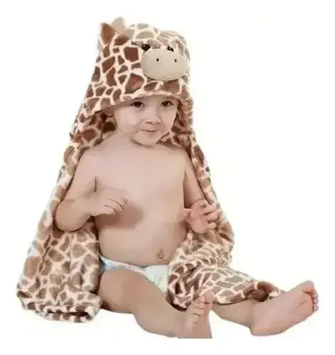 Frazada Con Capucha Animales Bebe Jirafa Unicornio Oso Vaca Animales Vs 7
