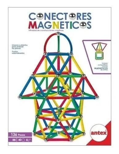 Antex Conectores Magneticos 136 Piezas Puntas Redondeadas Multicolor