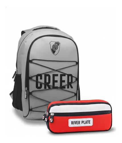 Combo Mochila + Cartuchera Escolar River Plate Deportiva Lic