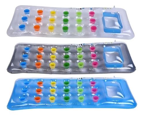 Combo X2 Colchoneta Inflable Cama Pileta Piscina Porta Vasos Vs