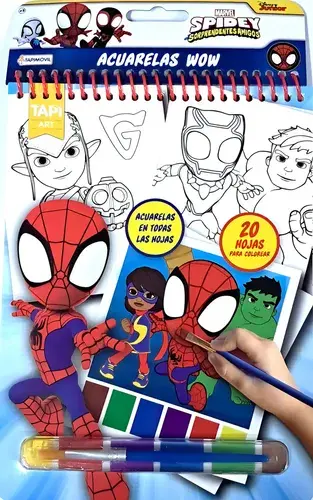 Acuarelas Wow Spidey Marvel Editorial Tapi Libro Para Colorear