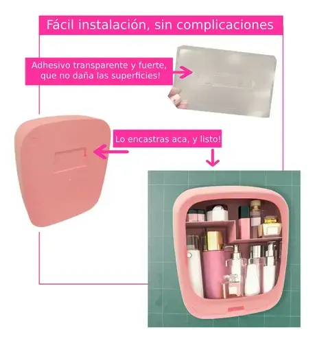 Organizador De Cosméticos Colgante Pared Baño Estantes Cajon 9