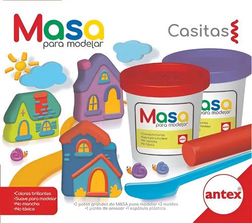 Masa Para Moldear Modelo Casitas Colirdo 2 Potes Antex Multicolor