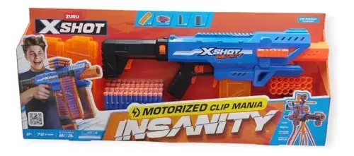 Pistola Gigante Motorizada Lanza 72 Dardos X Shot Automatica Azul Y Naranja 9