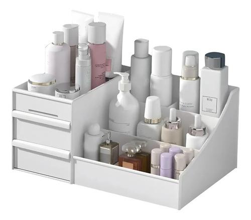 Organizador Maquillaje Cremas Escritorio Oficina Cajones Blanco
