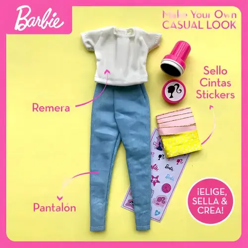 Barbie Ropa Muñeca Crea Diseña Tu Propio Look Casual +20pcs 6