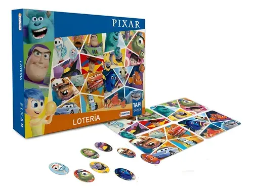 Juego De Mesa Lotería Infantil Disney Pixar Bingo Familiar