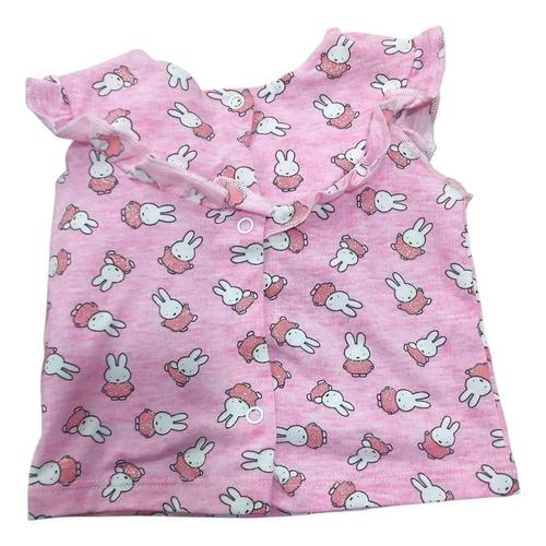 Conjunto Bebe Beba Algodon Estampado Con Conejitos Glitter 7