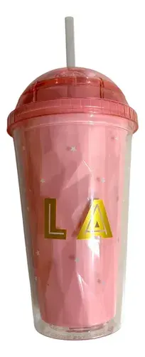 Vaso Acrilico Doble Pared Transparente Con Frases 450ml 9