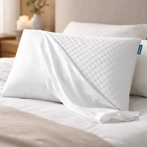 Funda Almohada Curva Queen Sidney Sleep Microfibra Cierre Blanco