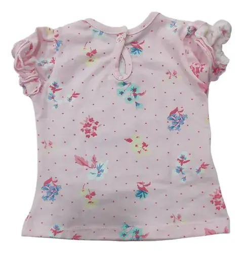 Conjunto Bebe Beba Remera Pollera Con Flores Algodón Premium 15