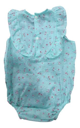 Enterito Bebe Beba Tela Fresca Estampado Con Volado 2