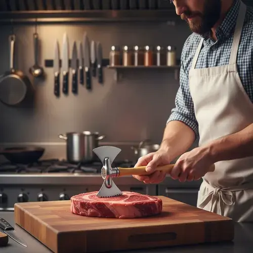 Hacha Bate Bife Tiernizador De Carne Mango De Madera Madera 2