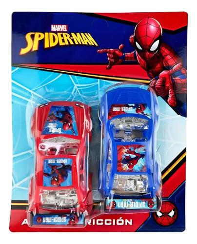 Auto Fricción Spiderman 2 Pack Multicolor Juaneda Material Plástico