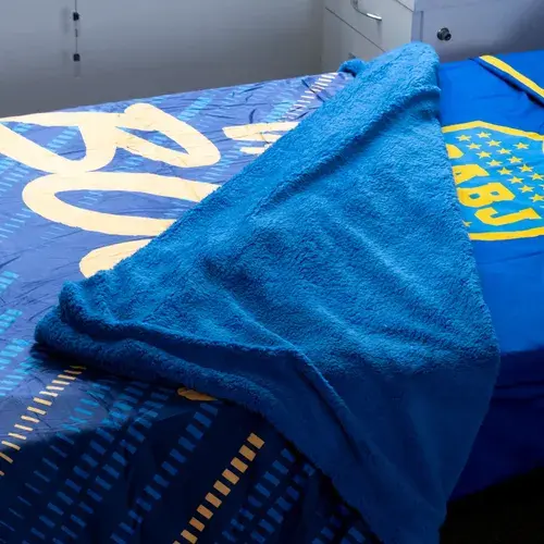 Frazada Con Corderito Boca Juniors Flannel Doble Faz 1,5 P Boca 0 G Azul 4